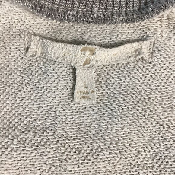 7 For All Mankind Tucked Sleeve Women’s Crewneck Pullover Large Relaxed Boho - Picture 7 of 16